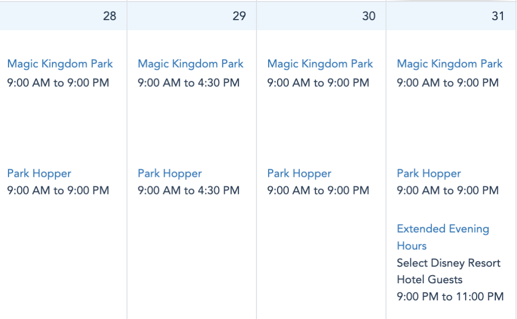 Magic Kingdom Closing Early January 29th 2024 Calendar