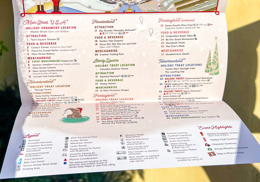 Mickey's Very Merry Christmas Party Map Ornament 2023