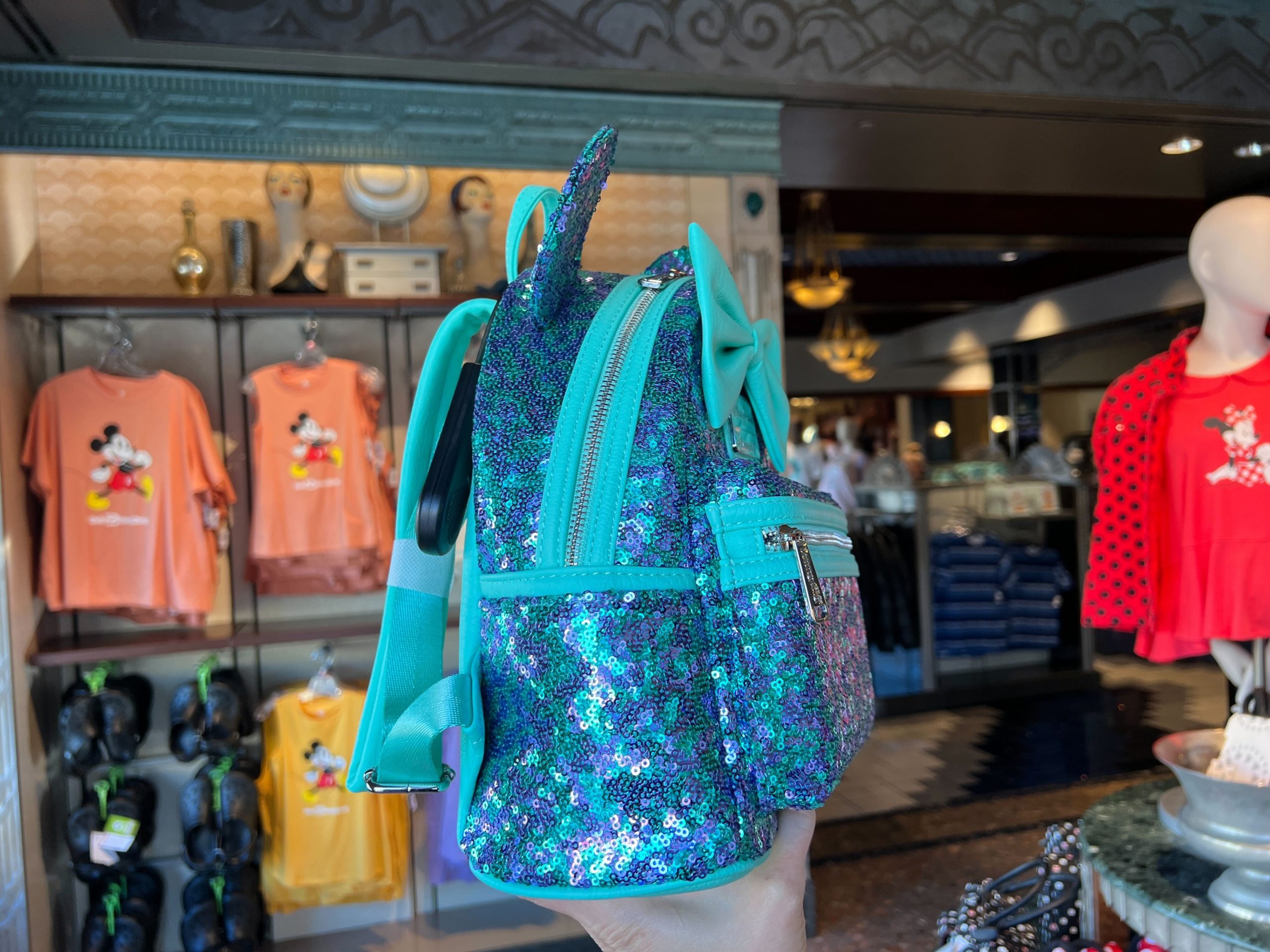 blue purple sequin loungefly backpack