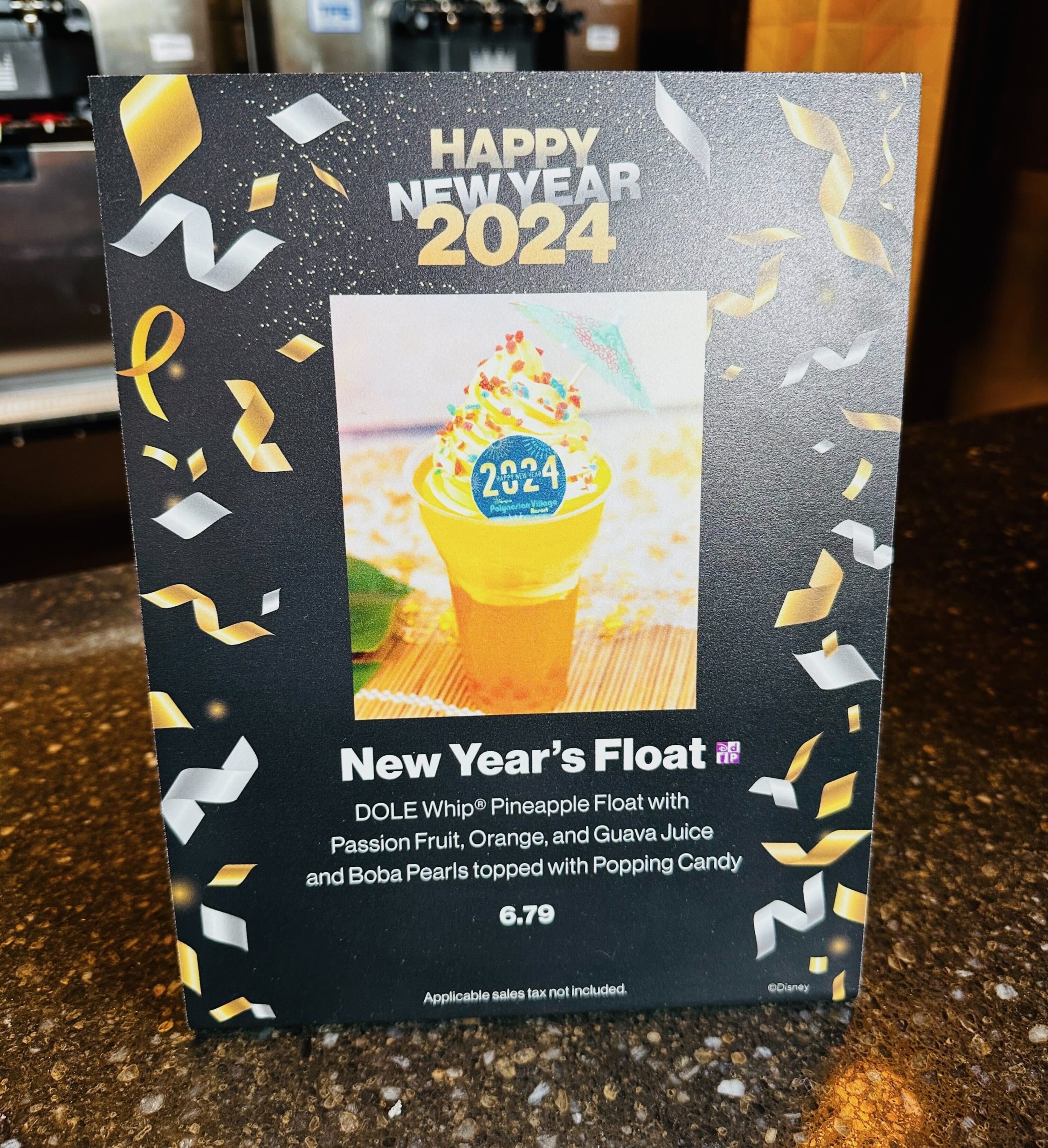New Year's Float signage