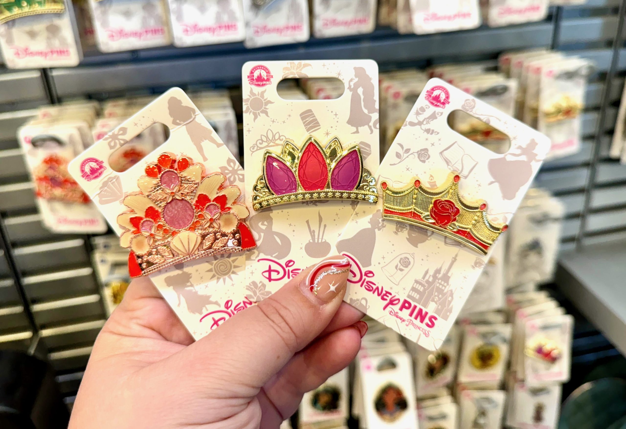 Disney Princess Crown Trading Pins Moana, Belle, Rapunzel