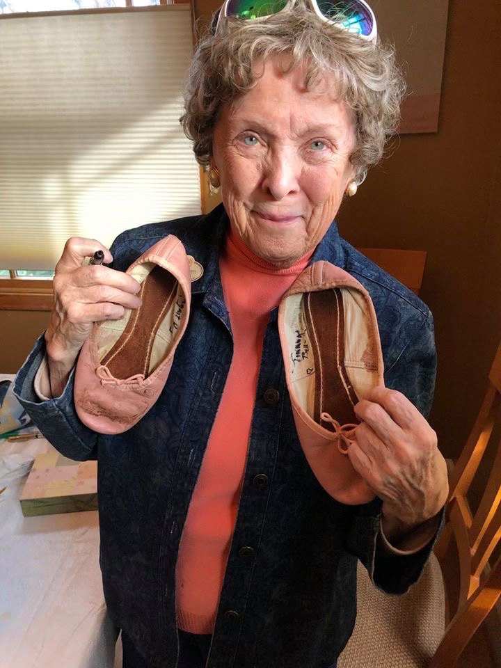 Margaret Kelly with her slippers