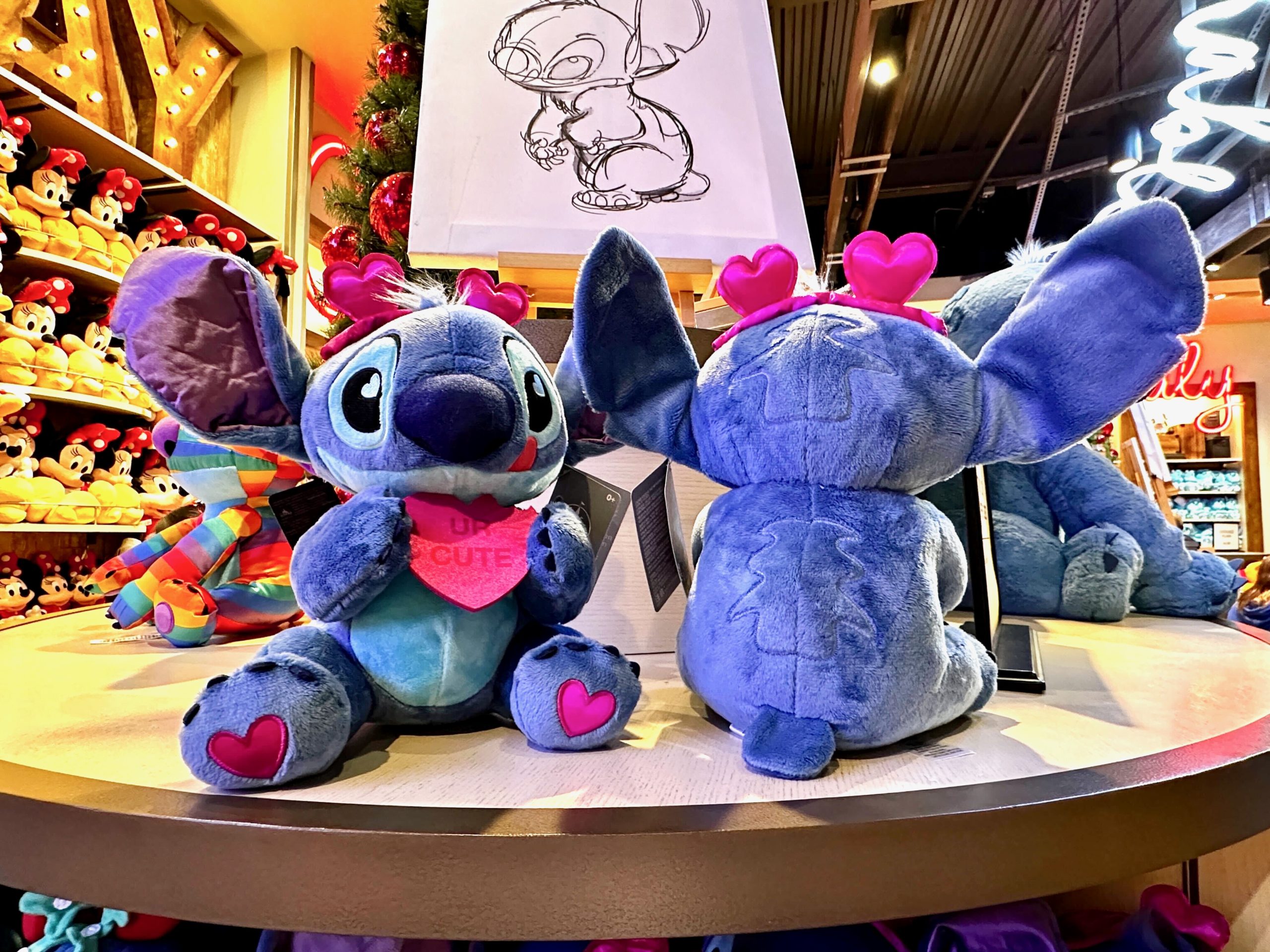 Stitch Valentine's Day Plush front and back view