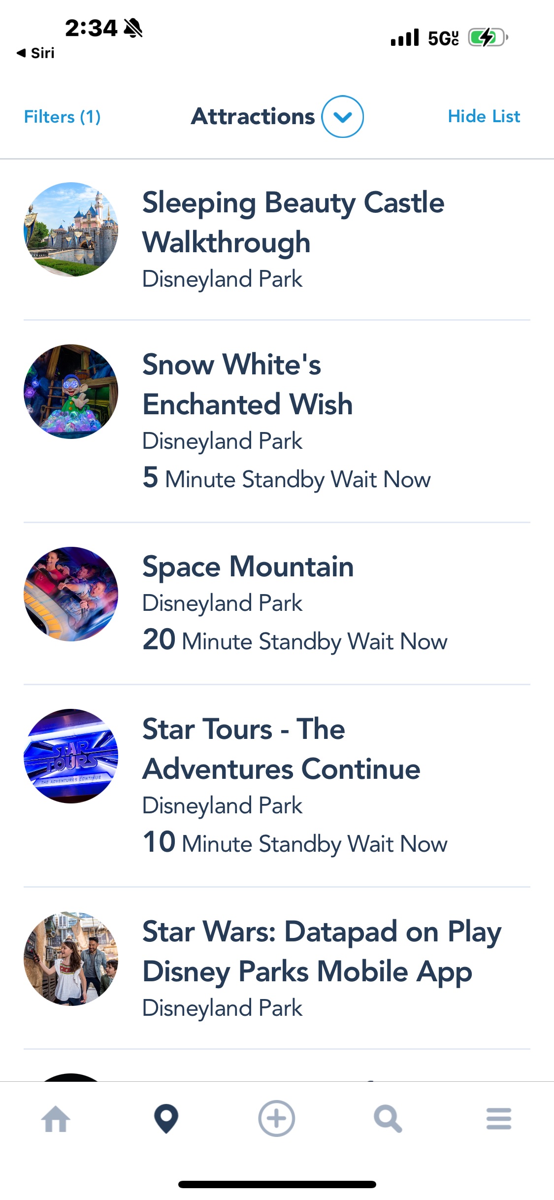 Disneyland post-earthquake wait times on December 4th, 2023
