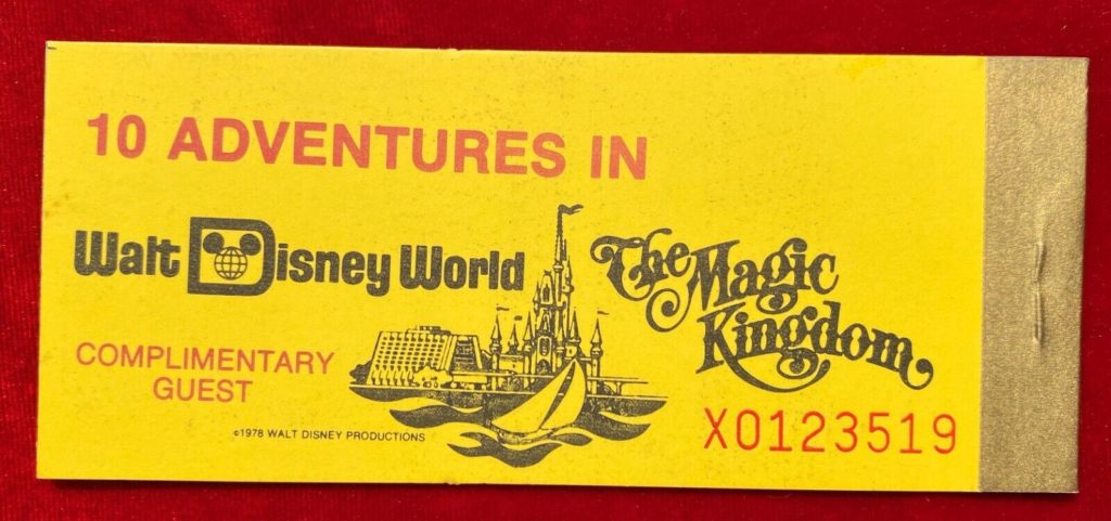 A 10 Adventures in Walt Disney World ticket.