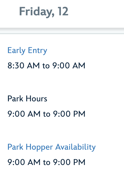 epcot park hours