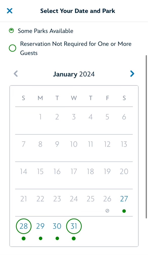 WDW Annual Passholder January 2024 Good to Go Dates