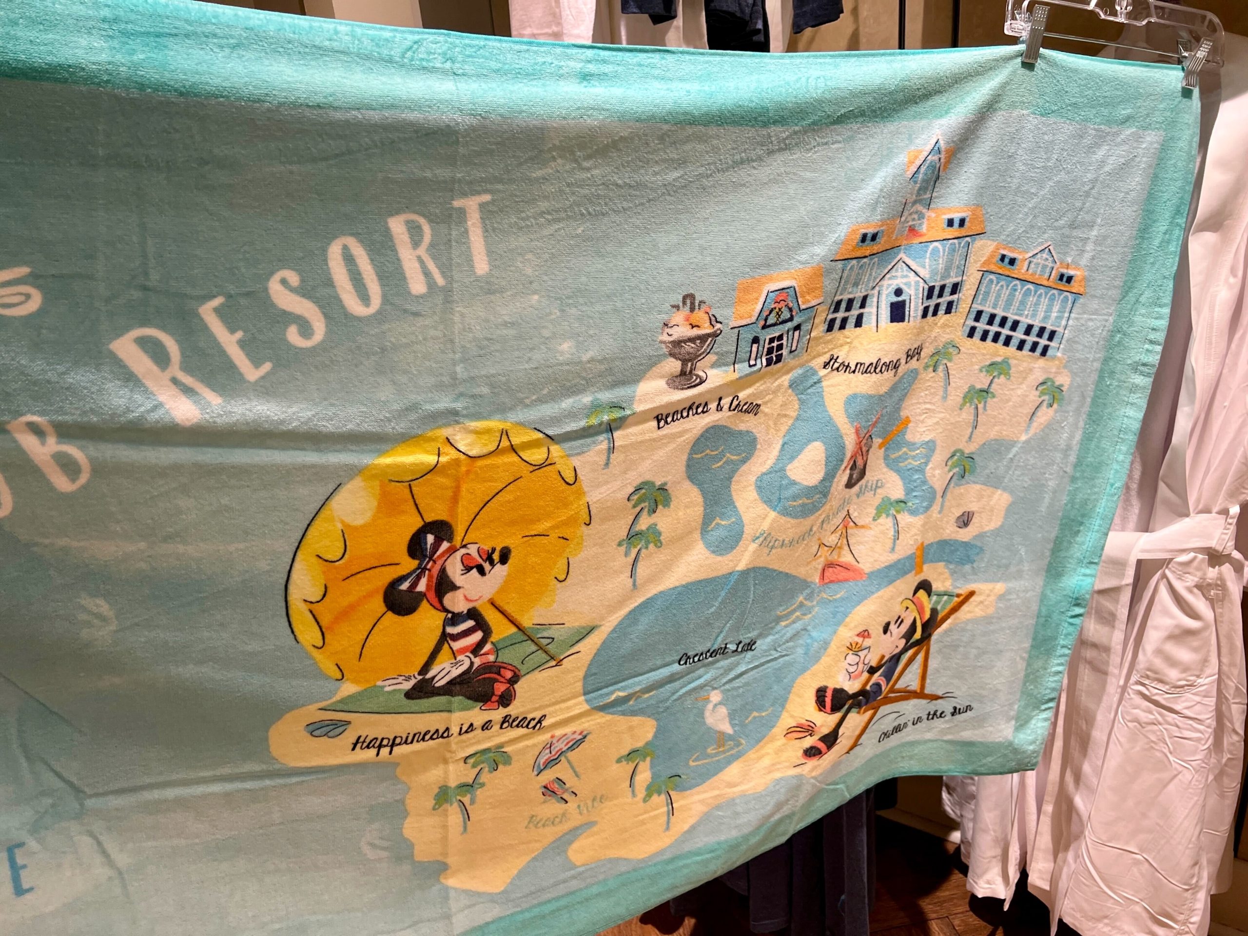 Beach Club Pool Towel with map Close up