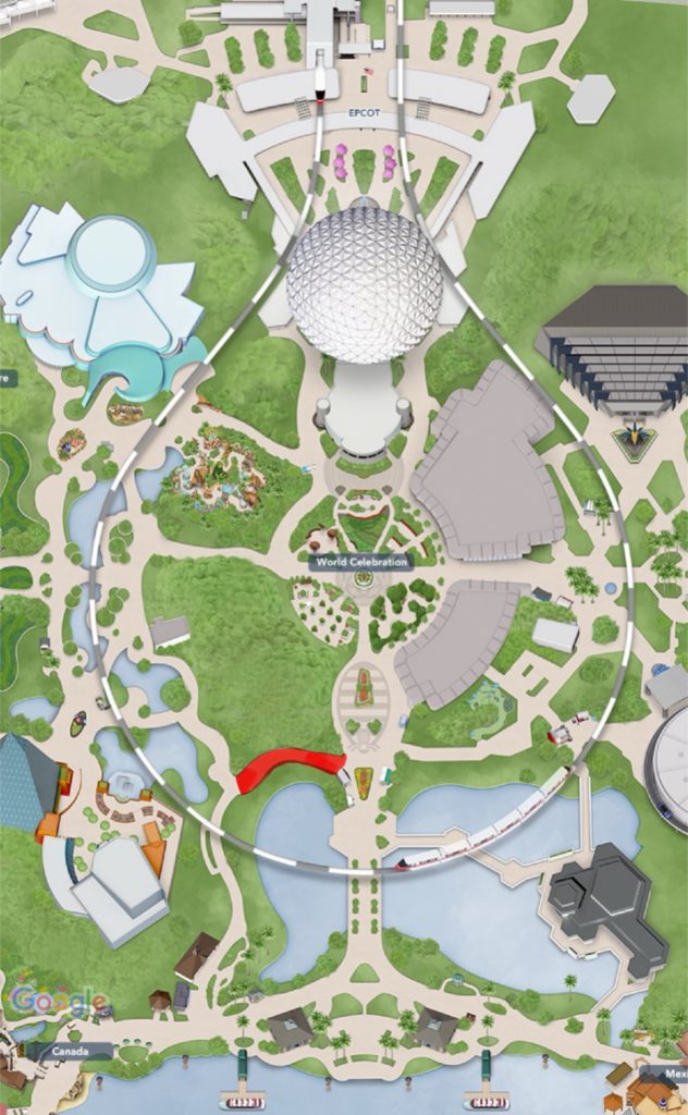 EPCOT pathway blocked map construction