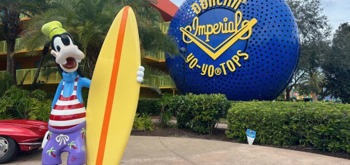 Repainted Goofy with Surfboard at Pop Century