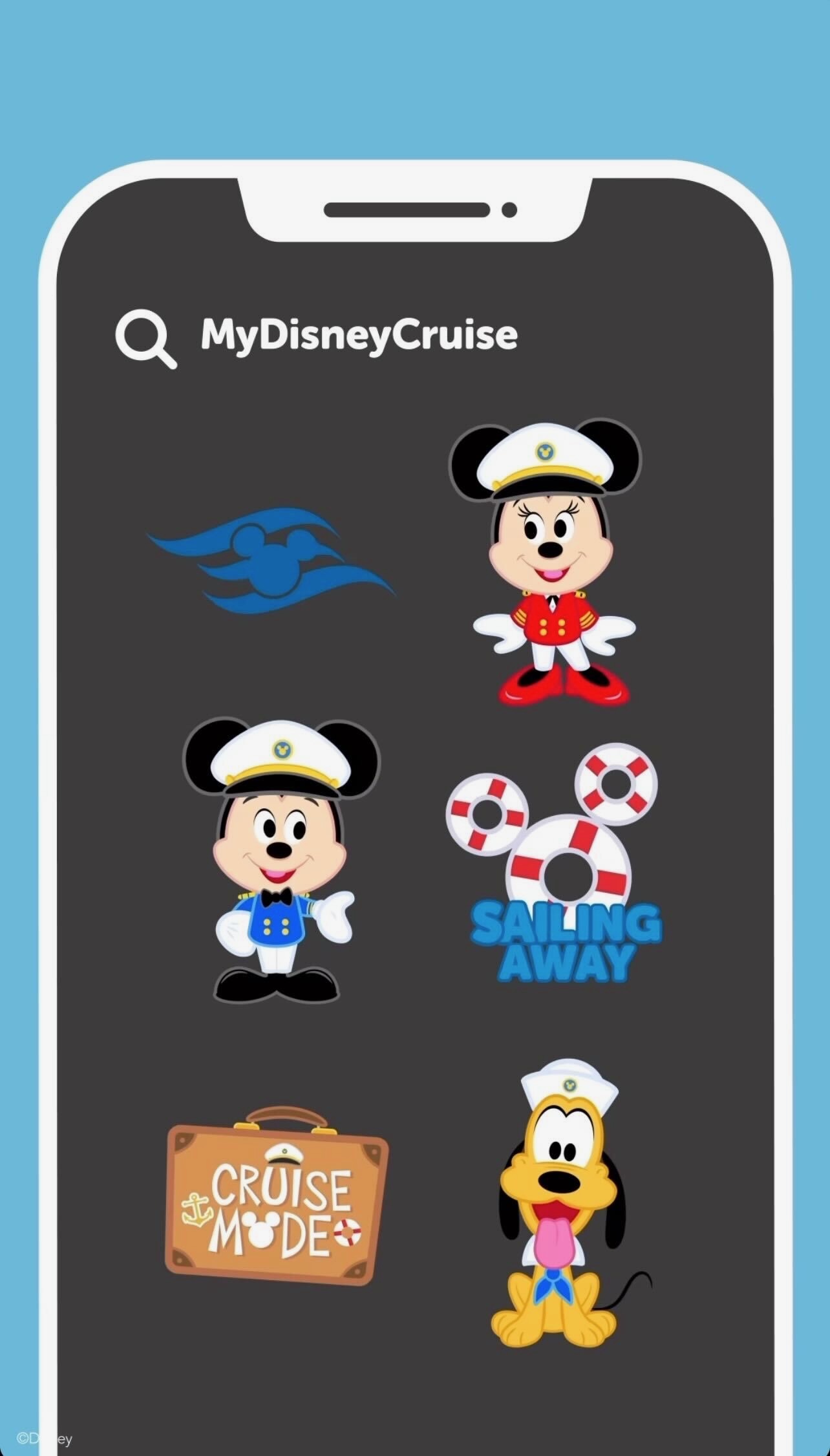 MyDisneyCruise Mickey Minnie Pluto Instagram Emoji DCL Stickers