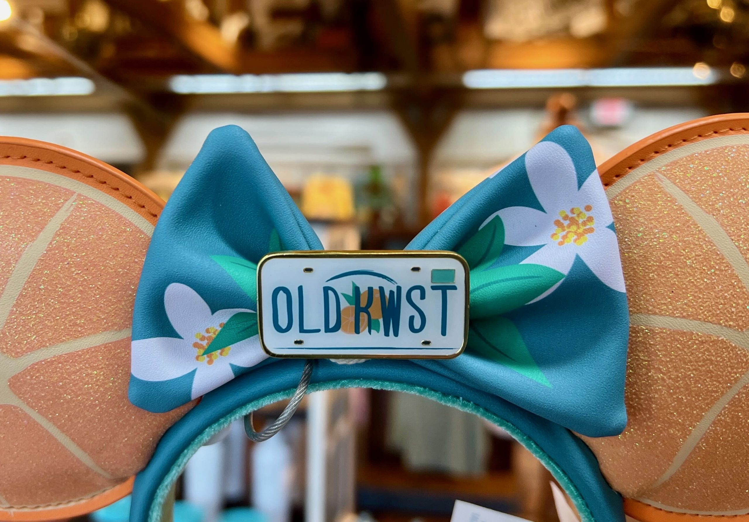Old Key West Minnie Ears Orange Scented Close Up OKW License Plate