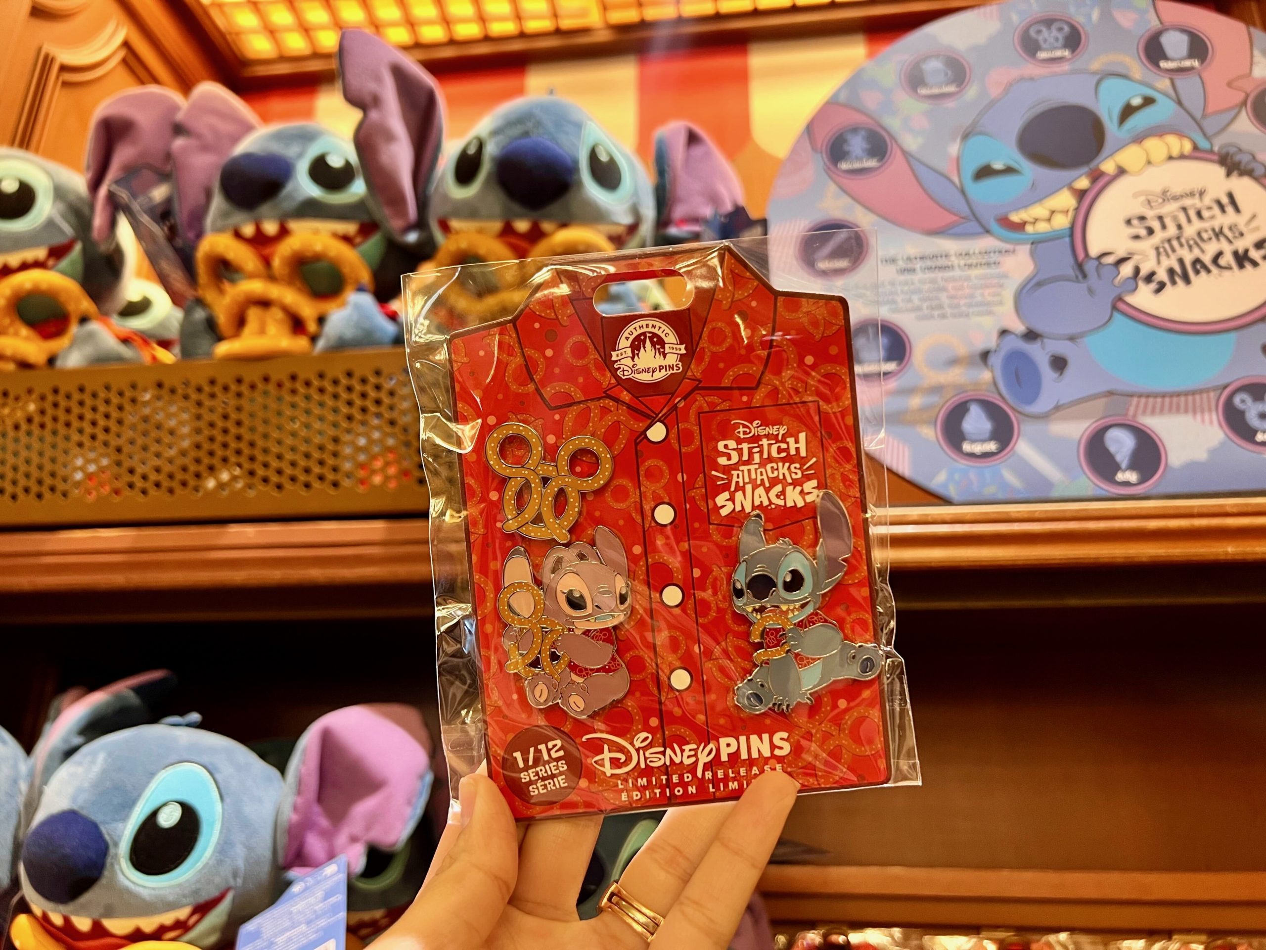 Stitch and angel pins snack attack January 2024