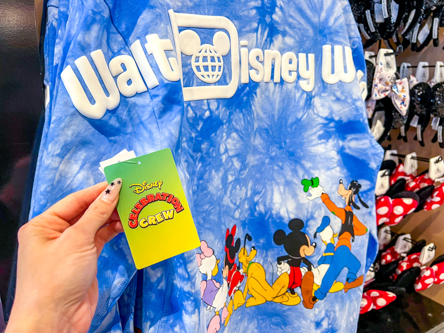 Walt Disney World Celebration Crew Shirt Spirit Jersey Blue Tie Dye Sensational Six