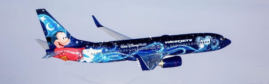 Frozen-Themed WestJet Magic Plane Sorcerer Mickey