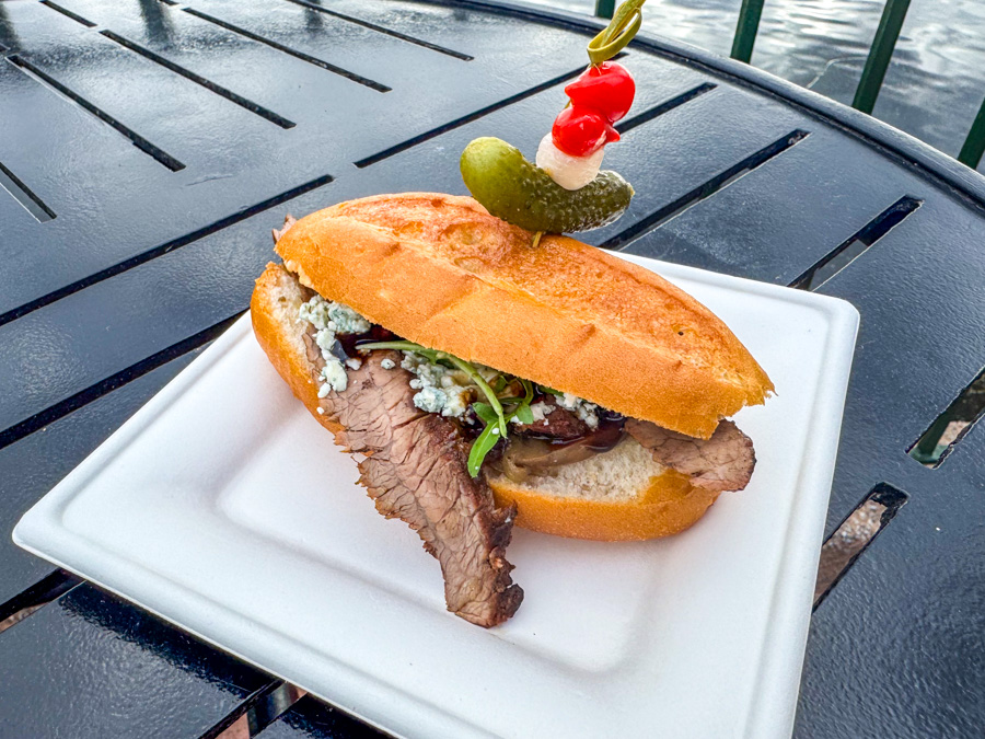 2024 EPCOT International Festival of the Arts The Craftsman's Courtyard Grilled Marinated Skirt Steak Sandwich