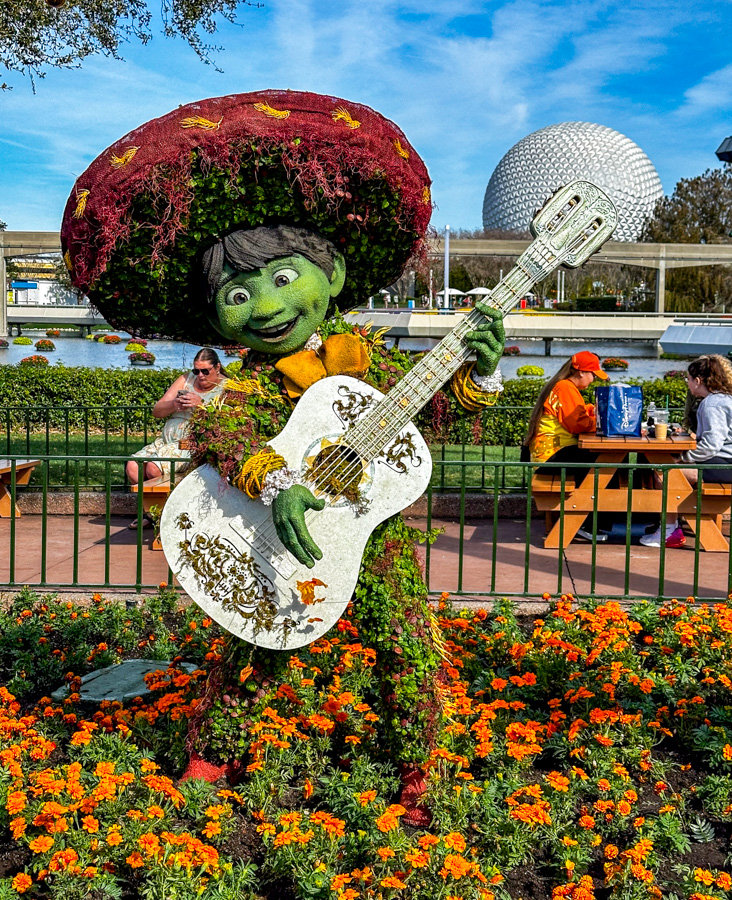 2024 EPCOT International Flower and Garden Festival New Coco Dante Miguel Topiary