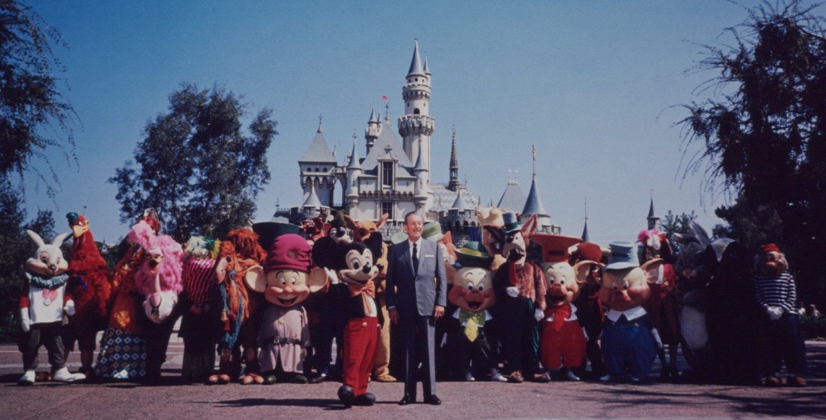 Disneyland Opening 1955 Walt and Mickey
