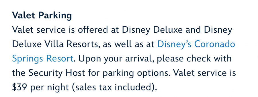 Disney World Resort Hotels Valet Parking