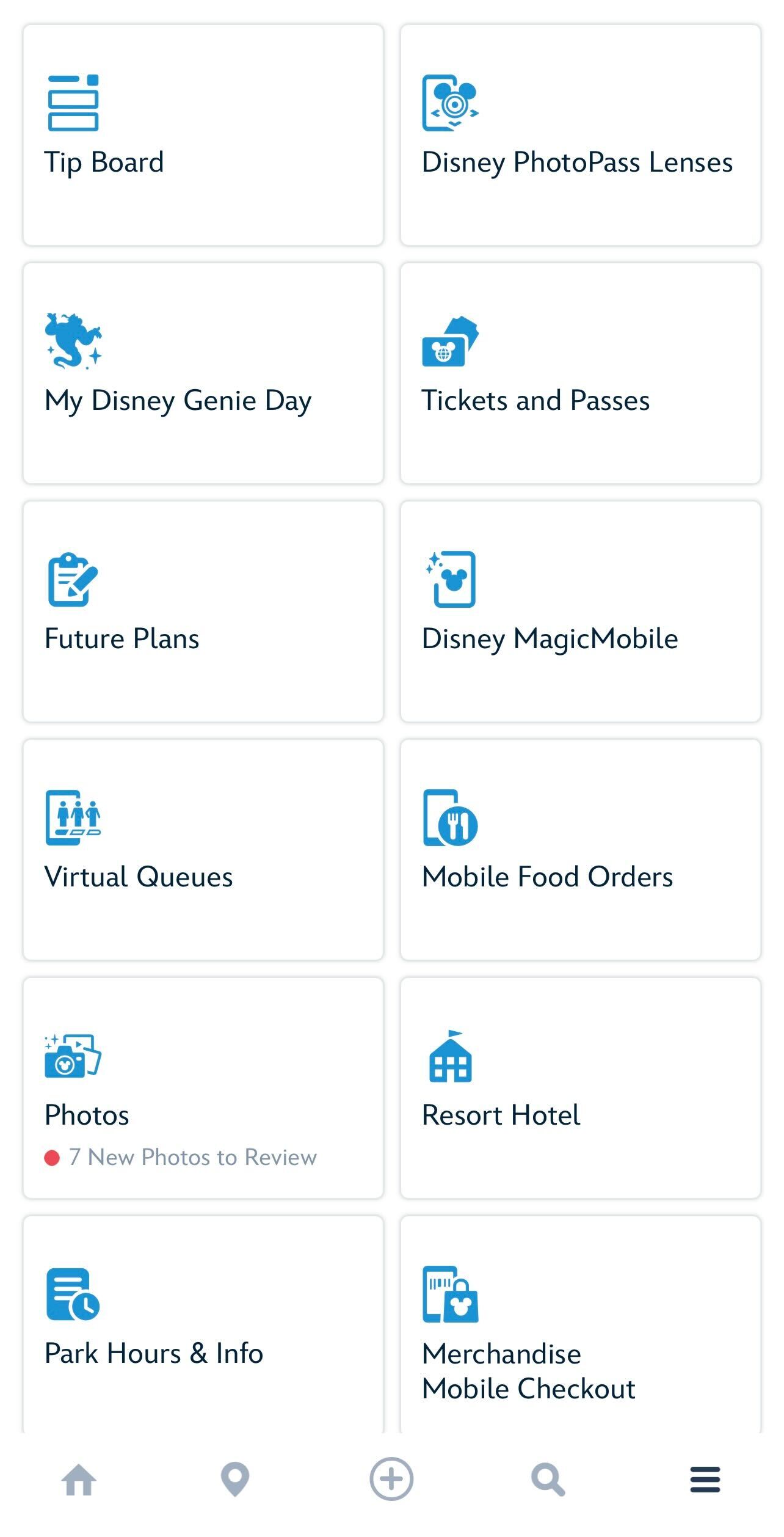 Updated My Disney Experience Layout