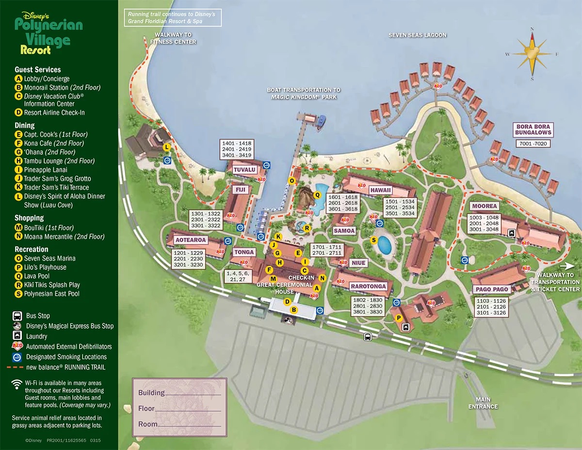 Disney's Polynesian Village Resort Map