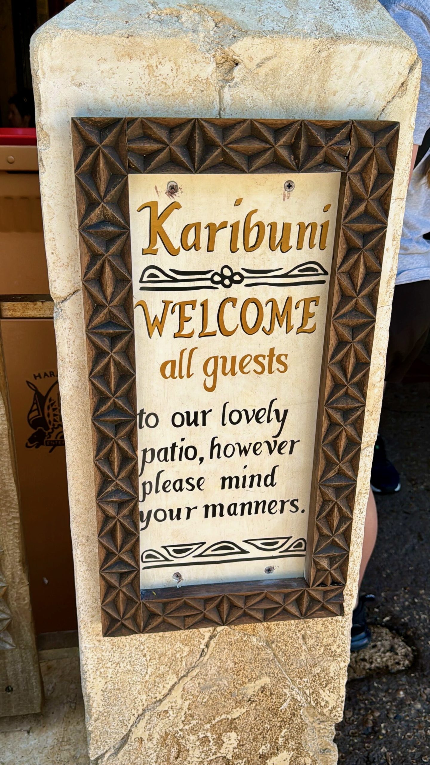 New Signage at Covered Patio in Disney's Animal Kingdom
