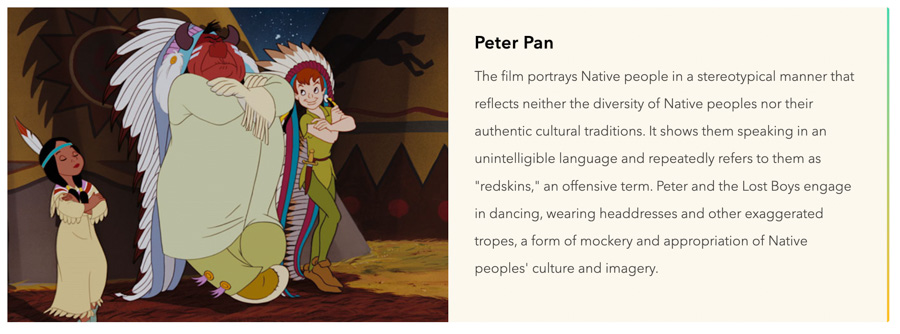 Stories Matter Tinker Bell Offensive Content Peter Pan Disney Plus Disclaimer