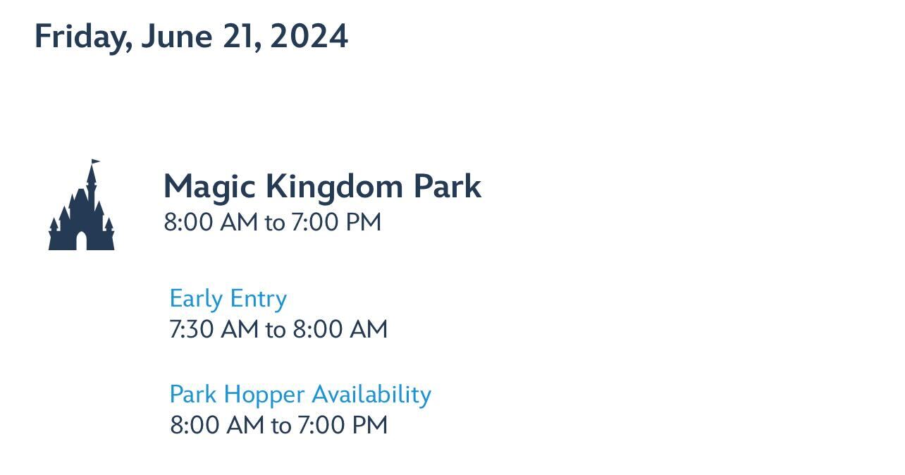 Magic Kingdom hours