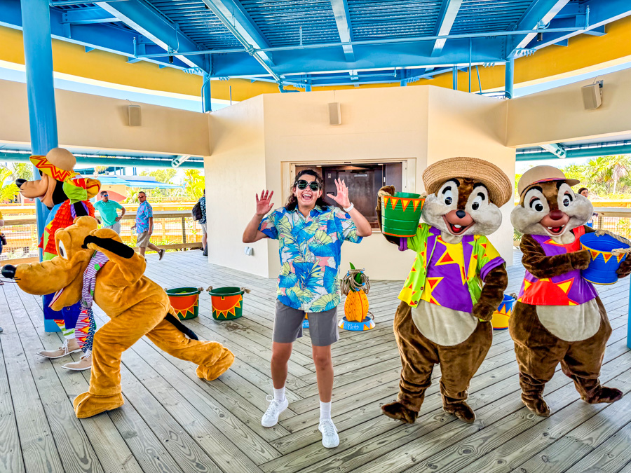 Lookout Cay Lighthouse Point Character Meet and Greets Mickey Goofy Pluto Chip Dale