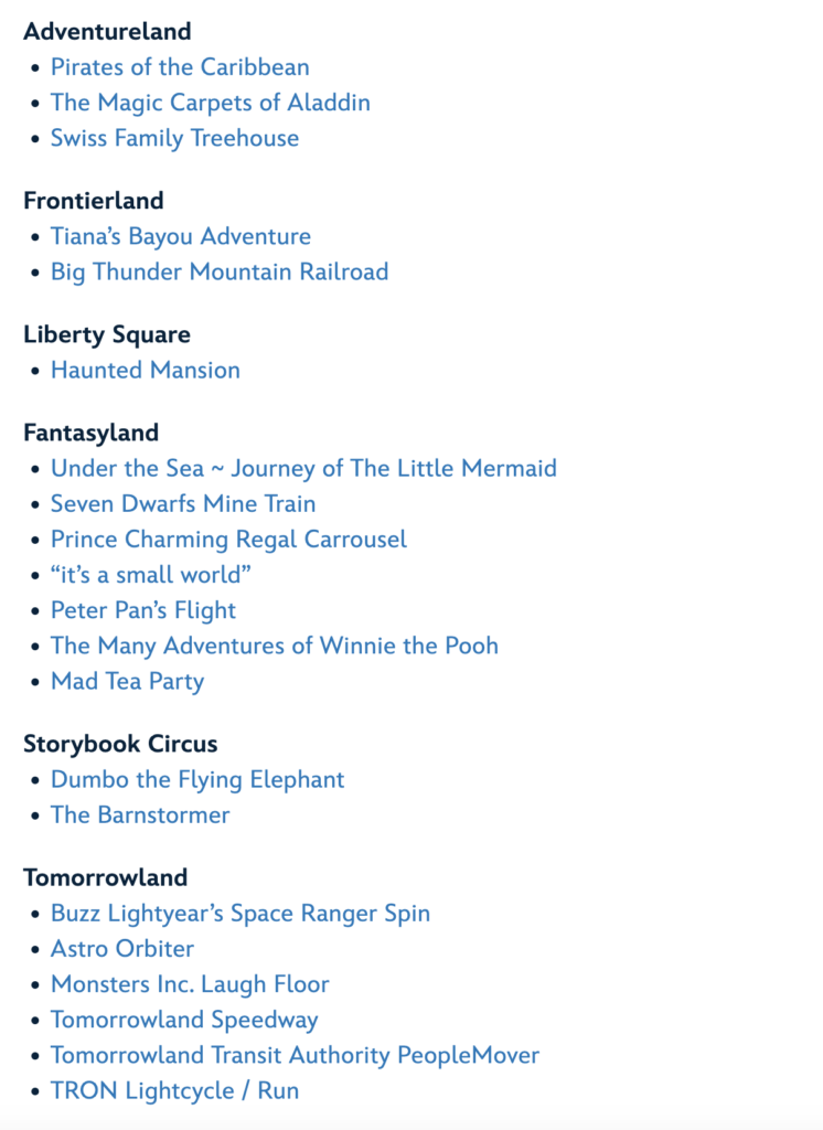 Mickey's Very Merry Christmas AttractionList 