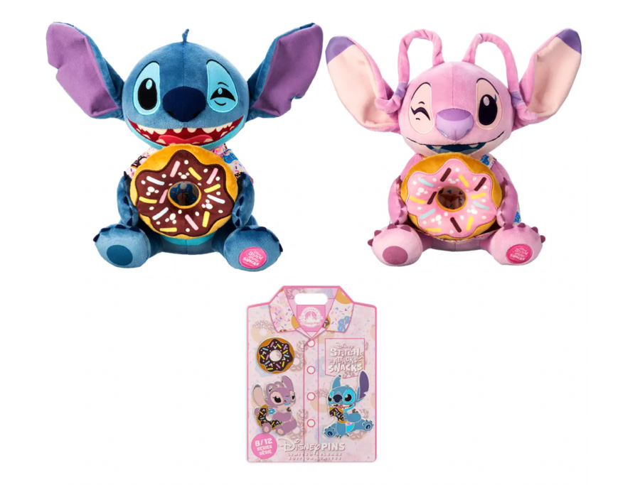 Stitch Attacks Snacks Donut Collection June Plushes Pins Disney Store