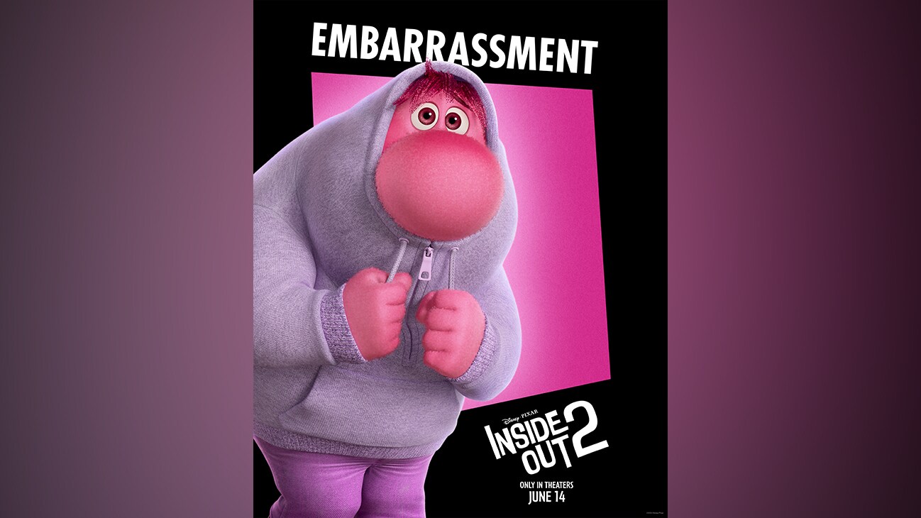 Embarrassment needs a hoodie big enough to cover his nose in Inside Out 2.