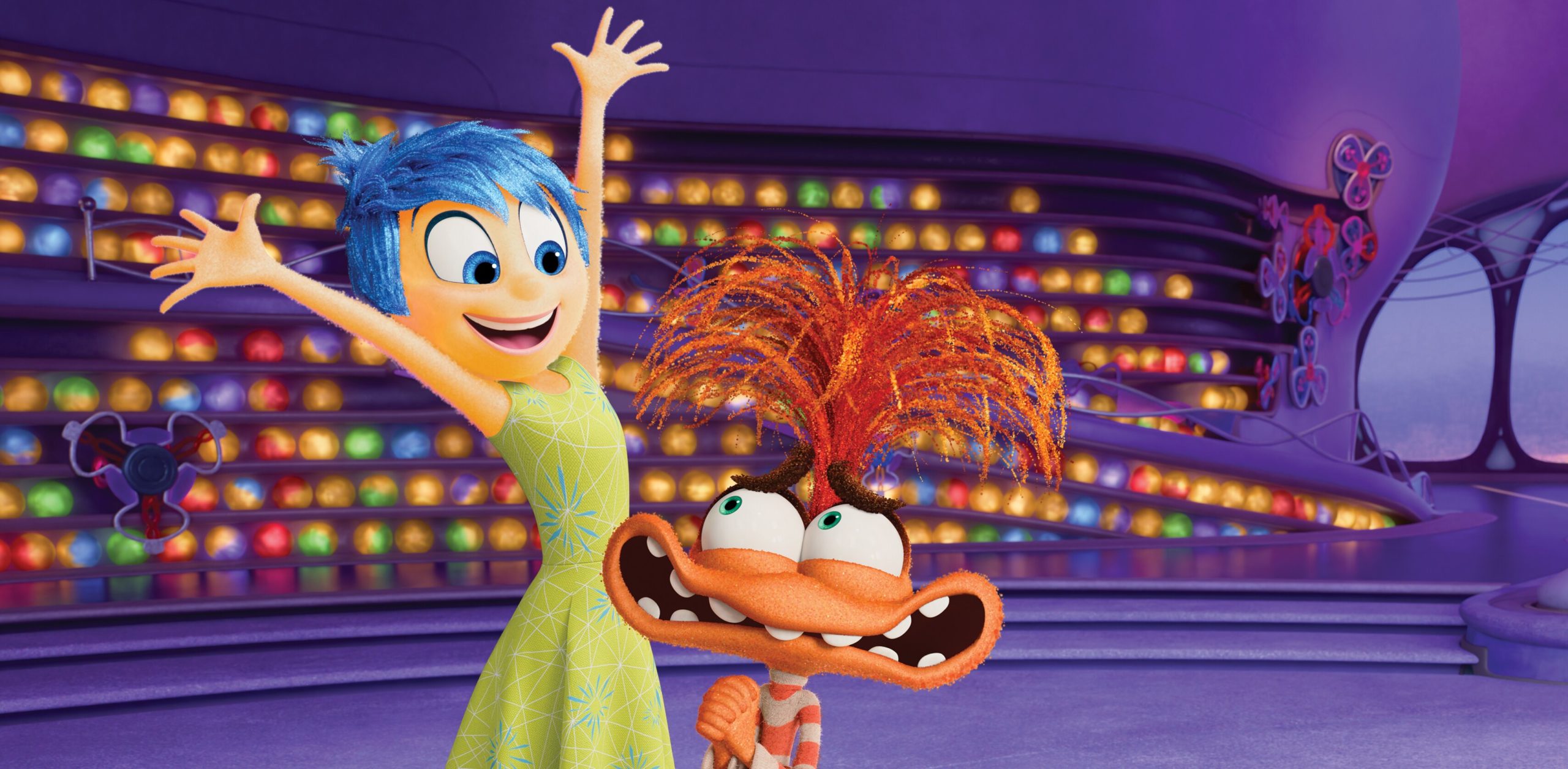 Joy and Anxiety's fragile relationship summarized in one image in Inside Out 2.