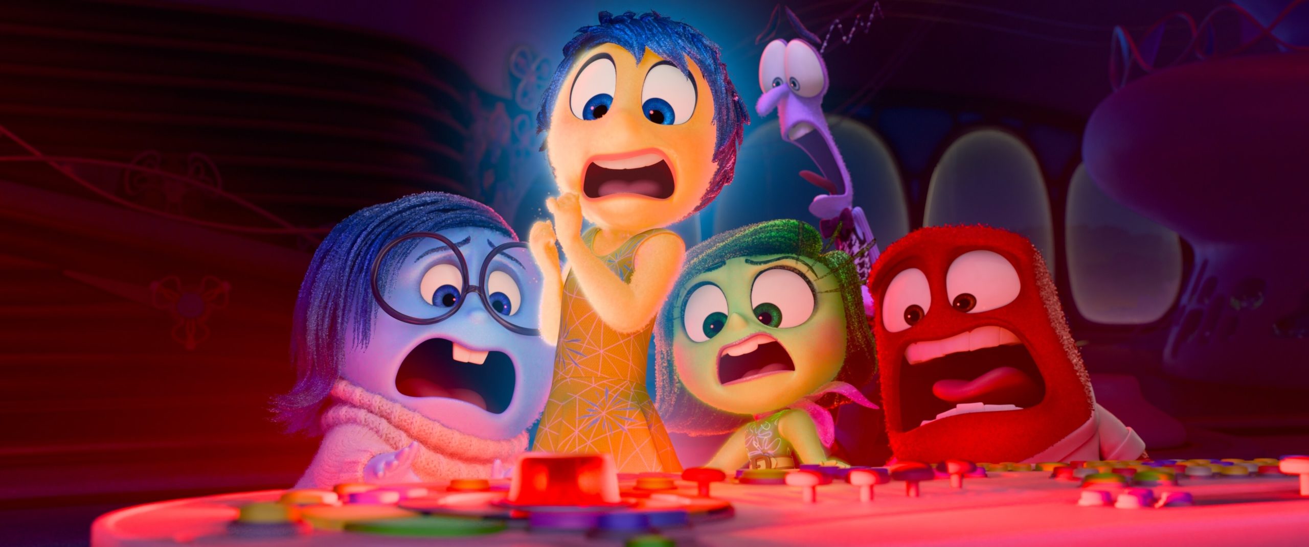 The emotions discover the Puberty button in Inside Out 2.