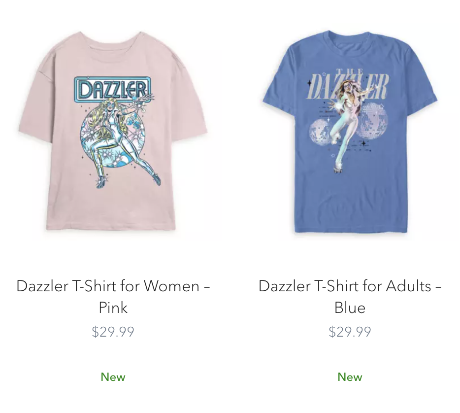 Dazzler t-shirts