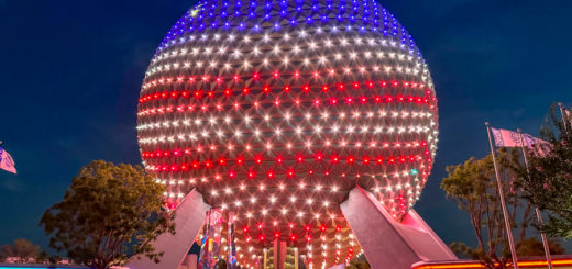 Spaceship Earth Fourth of July Red White and Blue American Flag