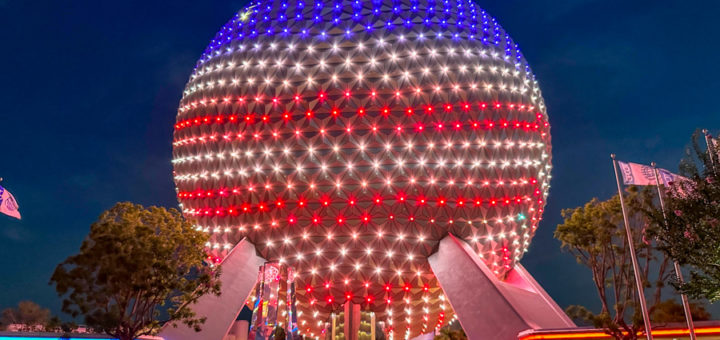 Spaceship Earth Fourth of July Red White and Blue American Flag