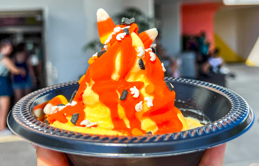 Candy Corn Soft-Serve Sundae Auntie Gravity's Galactic Goodies Tomorrowland Magic Kingdom Halloween