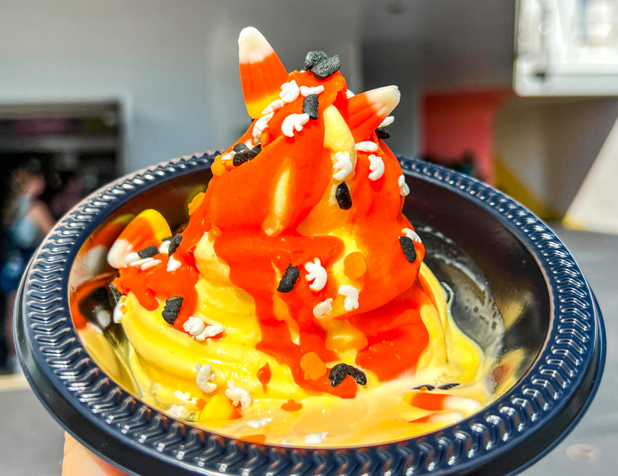 Candy Corn Soft-Serve Sundae Auntie Gravity's Galactic Goodies Tomorrowland Magic Kingdom Halloween