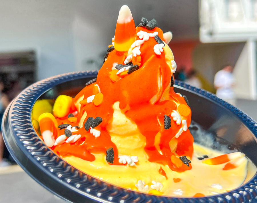 Candy Corn Soft-Serve Sundae Auntie Gravity's Galactic Goodies Tomorrowland Magic Kingdom Halloween