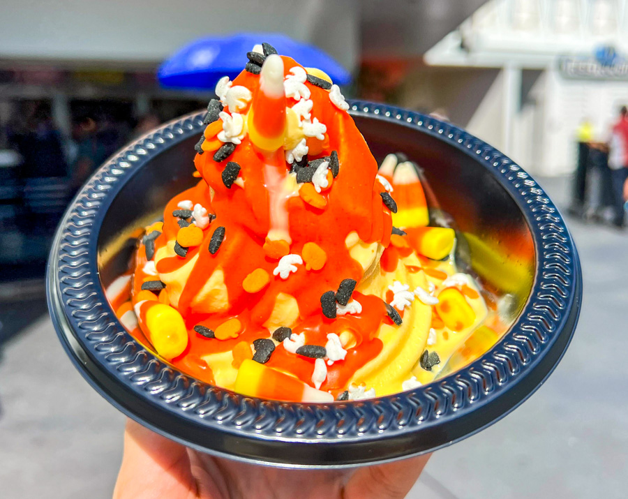 Candy Corn Soft-Serve Sundae Auntie Gravity's Galactic Goodies Tomorrowland Magic Kingdom Halloween