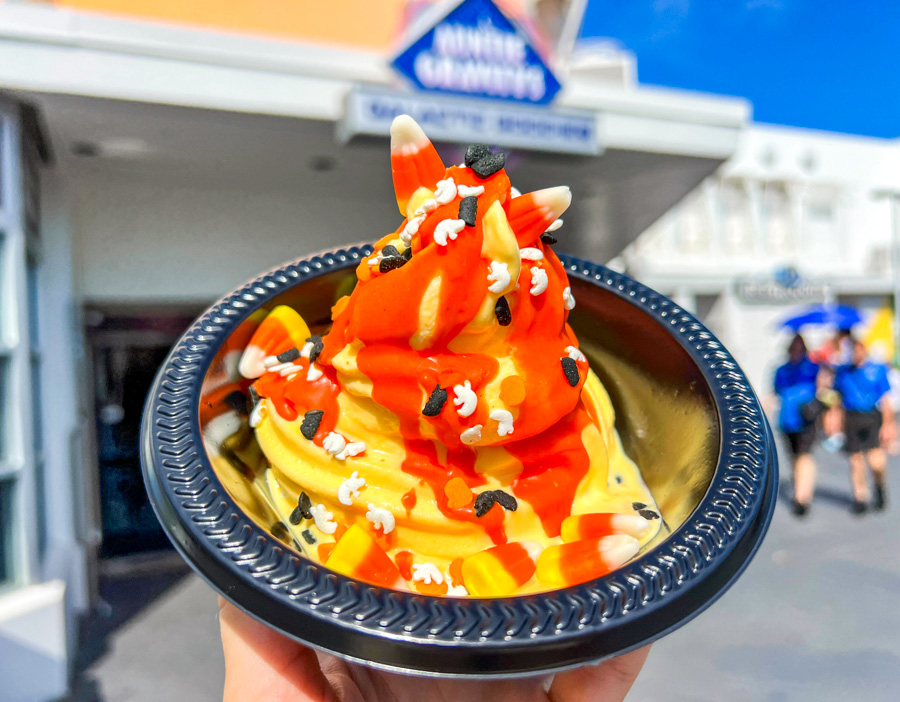 Candy Corn Soft-Serve Sundae Auntie Gravity's Galactic Goodies Tomorrowland Magic Kingdom Halloween