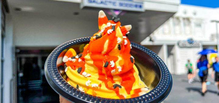 Candy Corn Soft-Serve Sundae Auntie Gravity's Galactic Goodies Tomorrowland Magic Kingdom Halloween