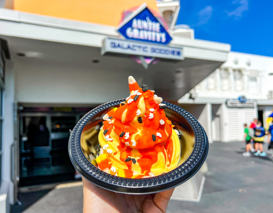 Candy Corn Soft-Serve Sundae Auntie Gravity's Galactic Goodies Tomorrowland Magic Kingdom Halloween