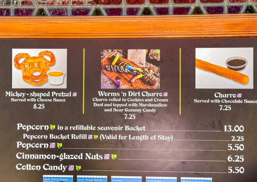 worms n dirt churro magic kingdom kiosk